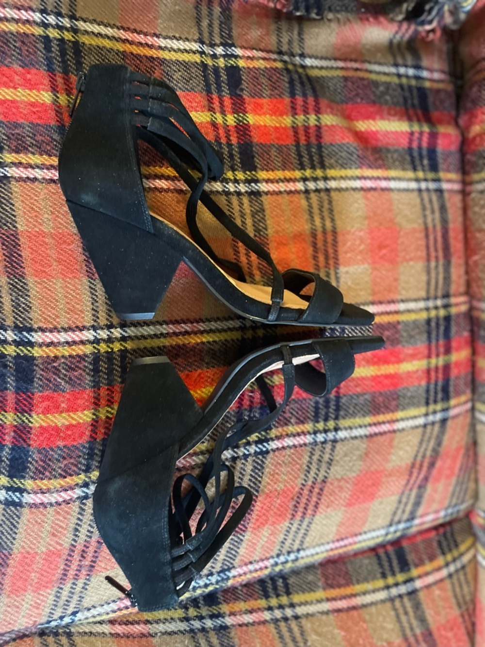 Torrid Black Suede Strappy Ankle Strap Heels Shoes Wide 8 NWOT - Picture 4 of 6